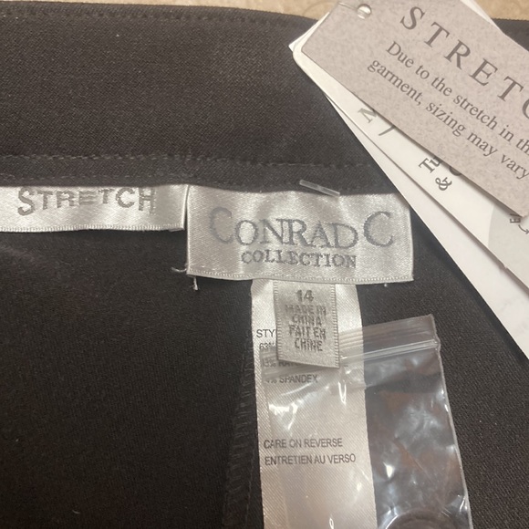 ConradC collection black stretch  dress pants - Picture 3 of 5